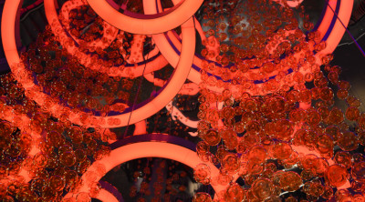 the gate chandelier lighting in red